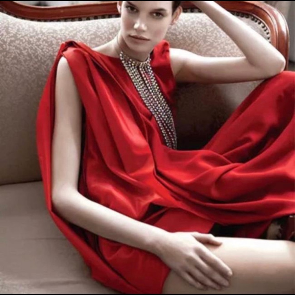 👹NWOT Wool H&M collection High Low Draped Asymmetric Avant-garde Hitched up 4 - Picture 2 of 12